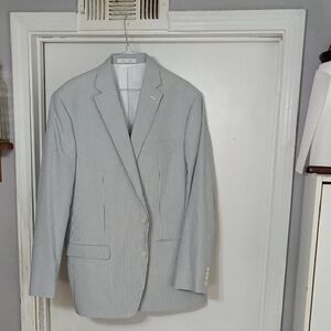 Ralph Lauren Off White With Blue Pinstripe Blazer